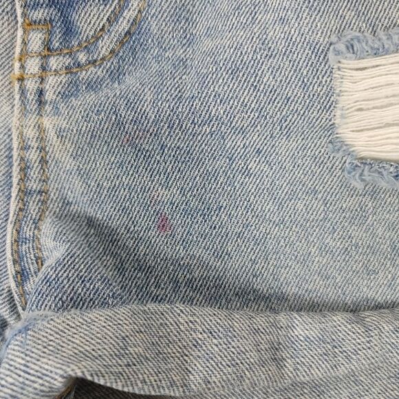 Amuse Society Revolve Crossroad Shorts Distressed Blue Jean Denim Cuffed 26.Wai - Picture 5 of 7